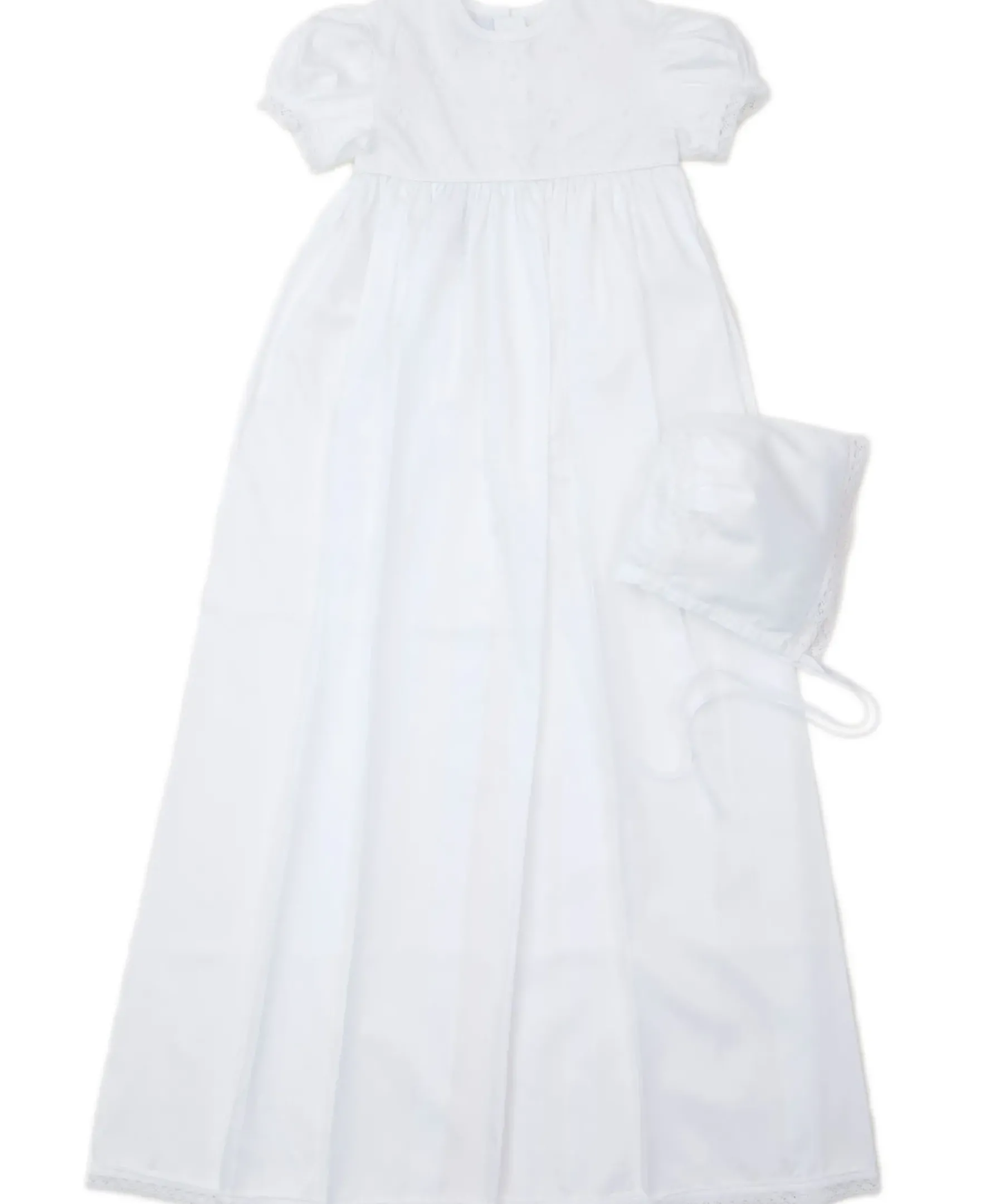 Kissy Kissy Annalise Christening Gown & Hat Set> Hats|Smocking + Hand Embroidery