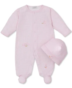 Kissy Kissy Baby Bunny Patch Gingham Footie & Hat Set> Hats|Footies