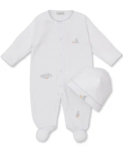 Kissy Kissy Baby Bunny Patch Silver Footie & Hat Set> Hats|Footies