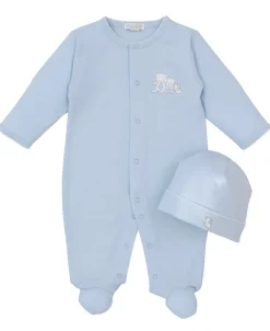 Kissy Kissy Beary Besties Blue Footie & Hat Set> Hats|Footies
