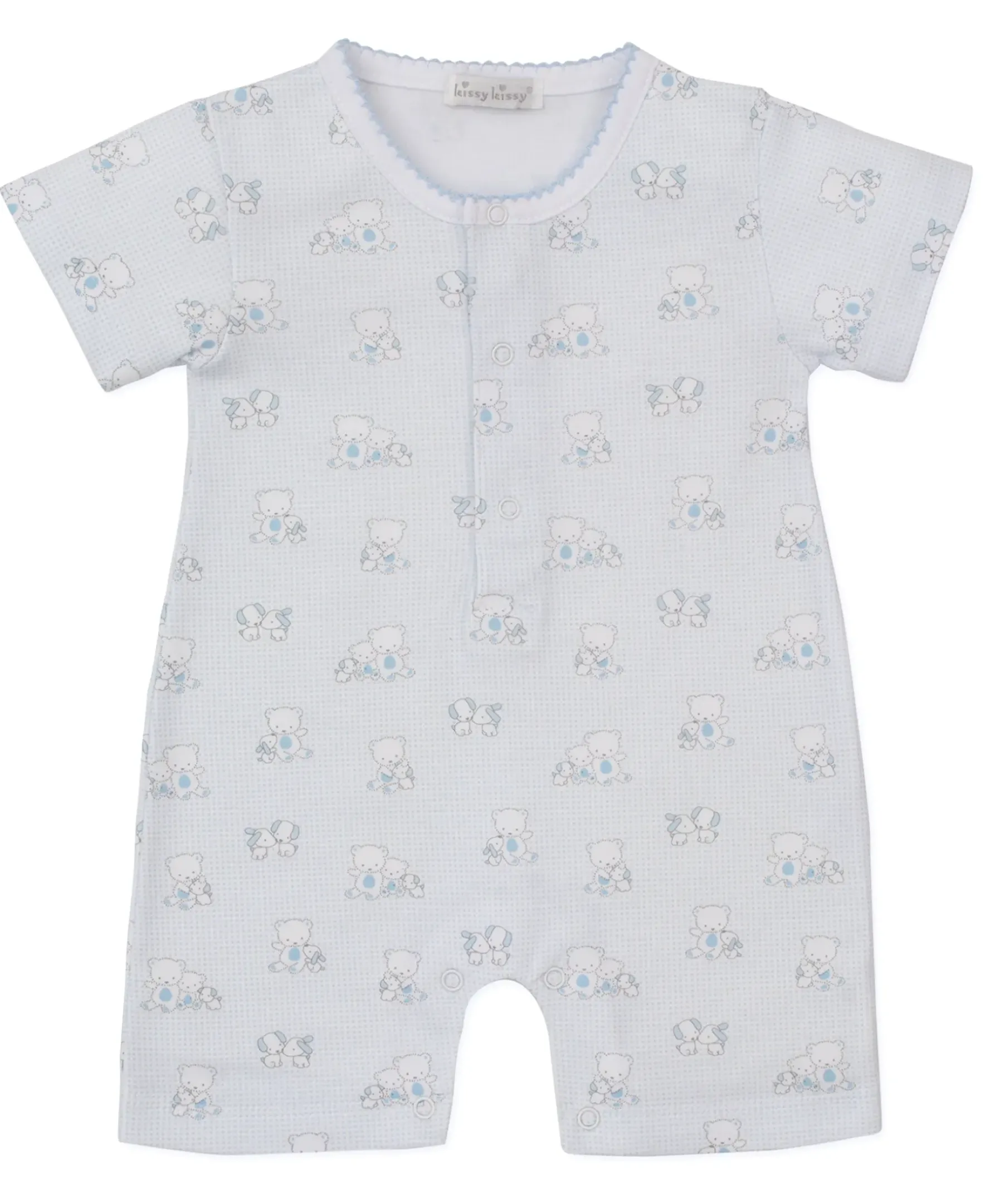 Kissy Kissy Beary Besties Blue Short Playsuit> Playsuits|Rompers