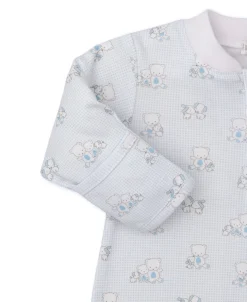 Kissy Kissy Beary Besties Blue Zip Footie> Footies|Pajamas