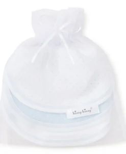 Kissy Kissy Blue Dot 3 Pack Bib Set w/ Tulle Bag> Bibs|Multipacks + Sets