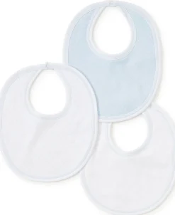 Kissy Kissy Blue Dot 3 Pack Bib Set w/ Tulle Bag> Bibs|Multipacks + Sets