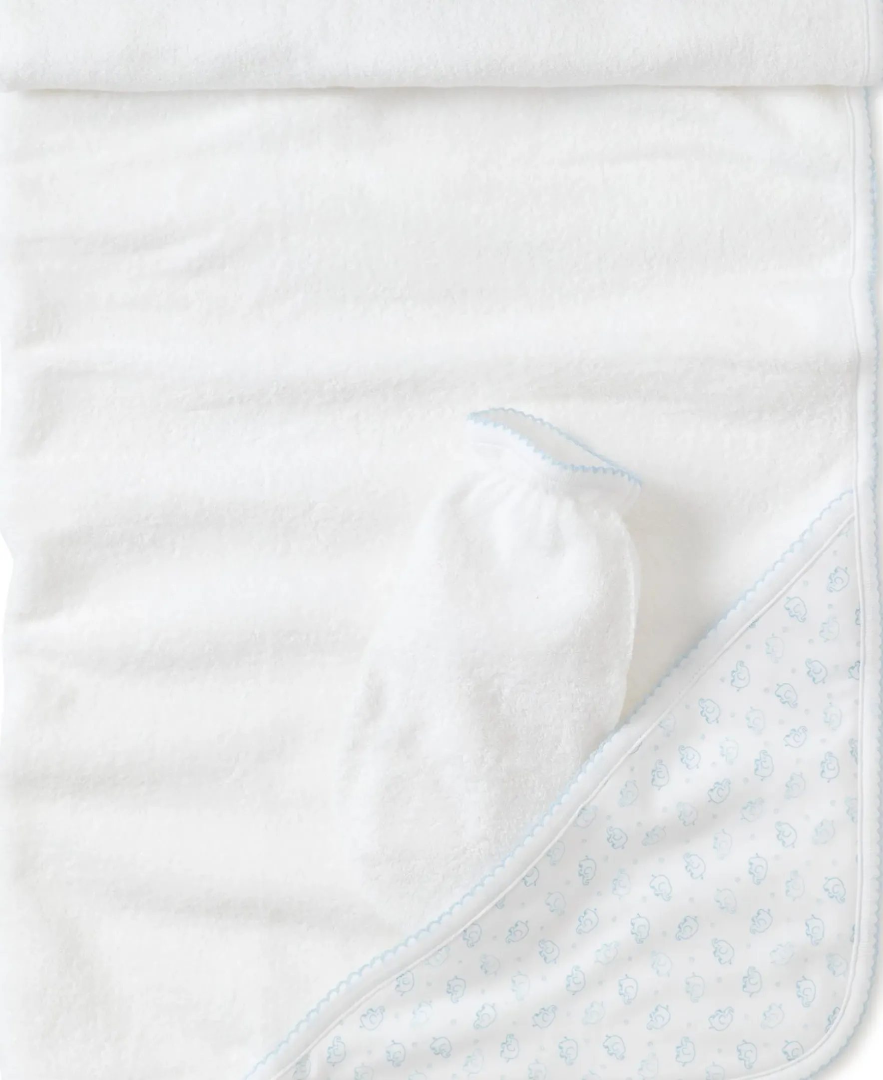 Kissy Kissy Blue Ele-Fun Towel w/ Mitt> Hooded Bath Towels|Classic Collections