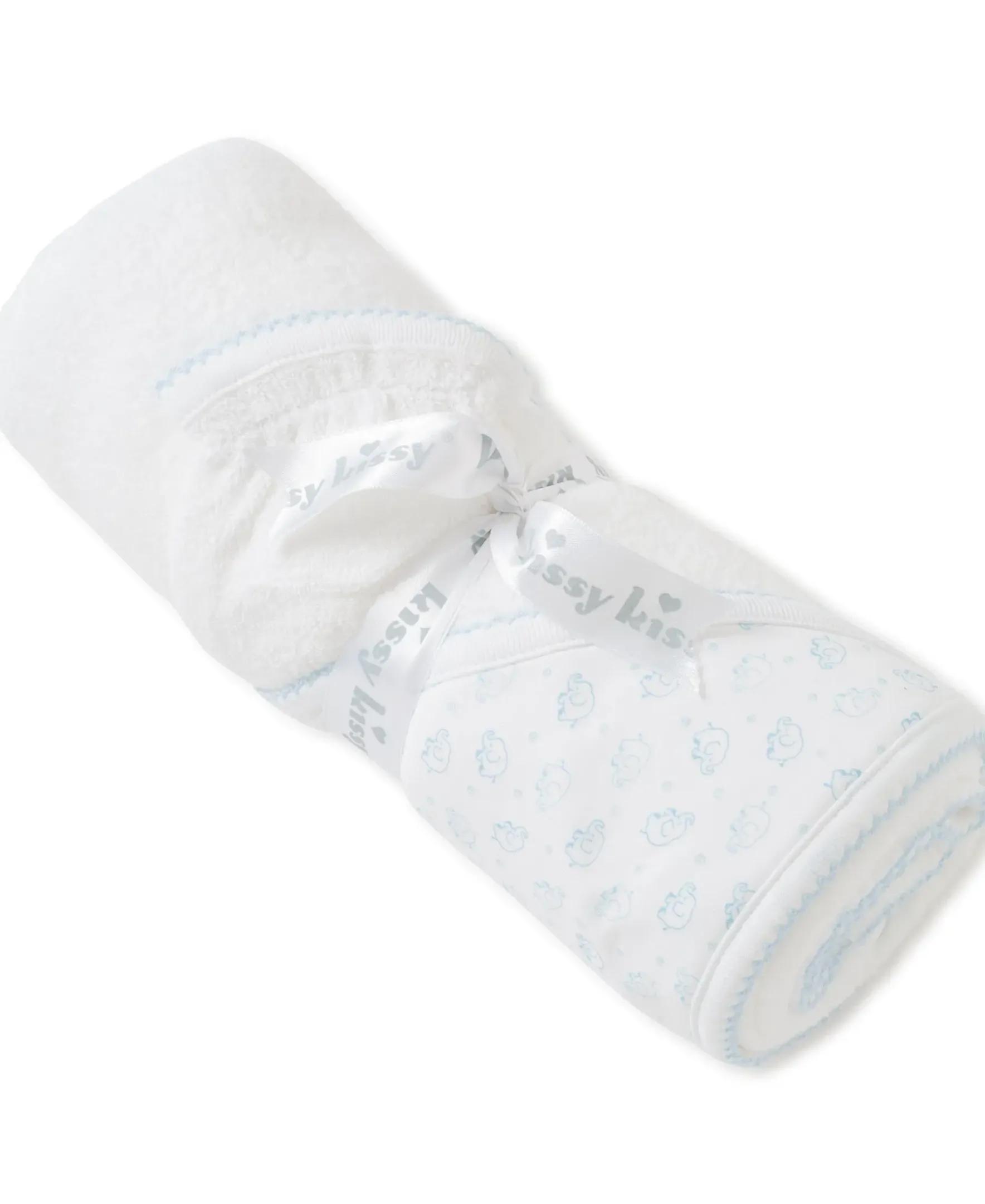 Kissy Kissy Blue Ele-Fun Towel w/ Mitt> Hooded Bath Towels|Classic Collections