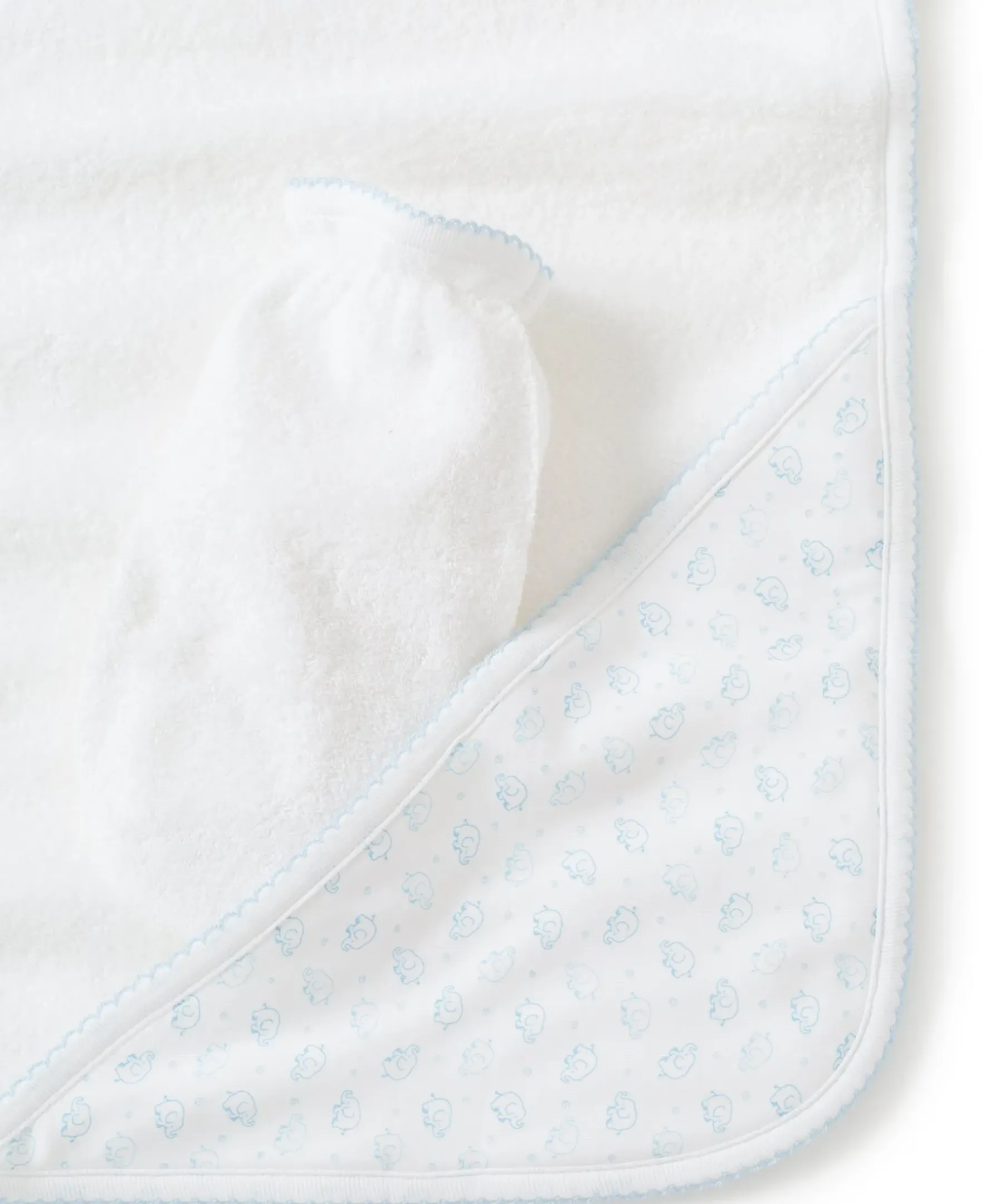 Kissy Kissy Blue Ele-Fun Towel w/ Mitt> Hooded Bath Towels|Classic Collections