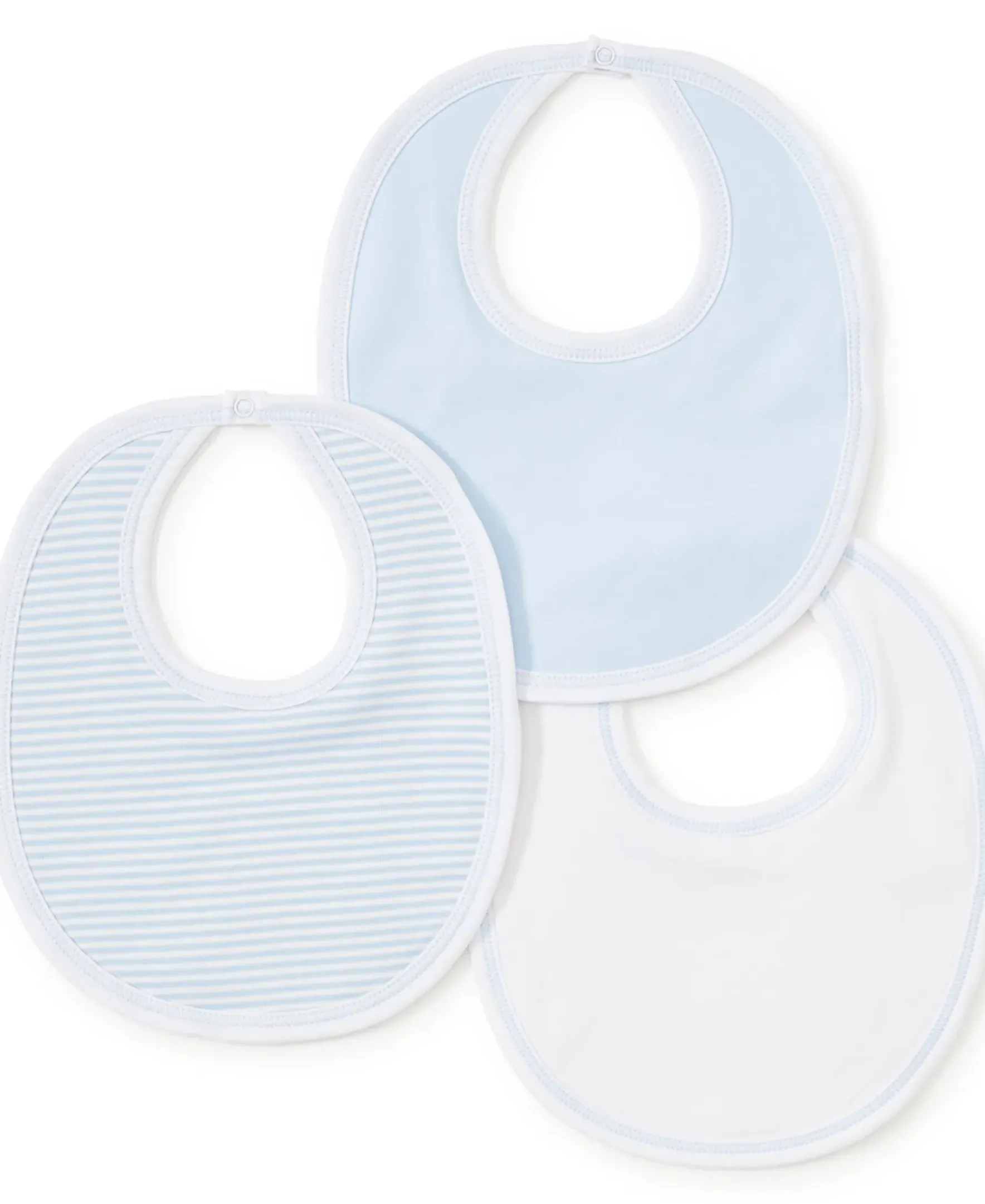 Kissy Kissy Blue Stripe 3 Pack Bib Set w/ Tulle Bag> Bibs|Multipacks + Sets