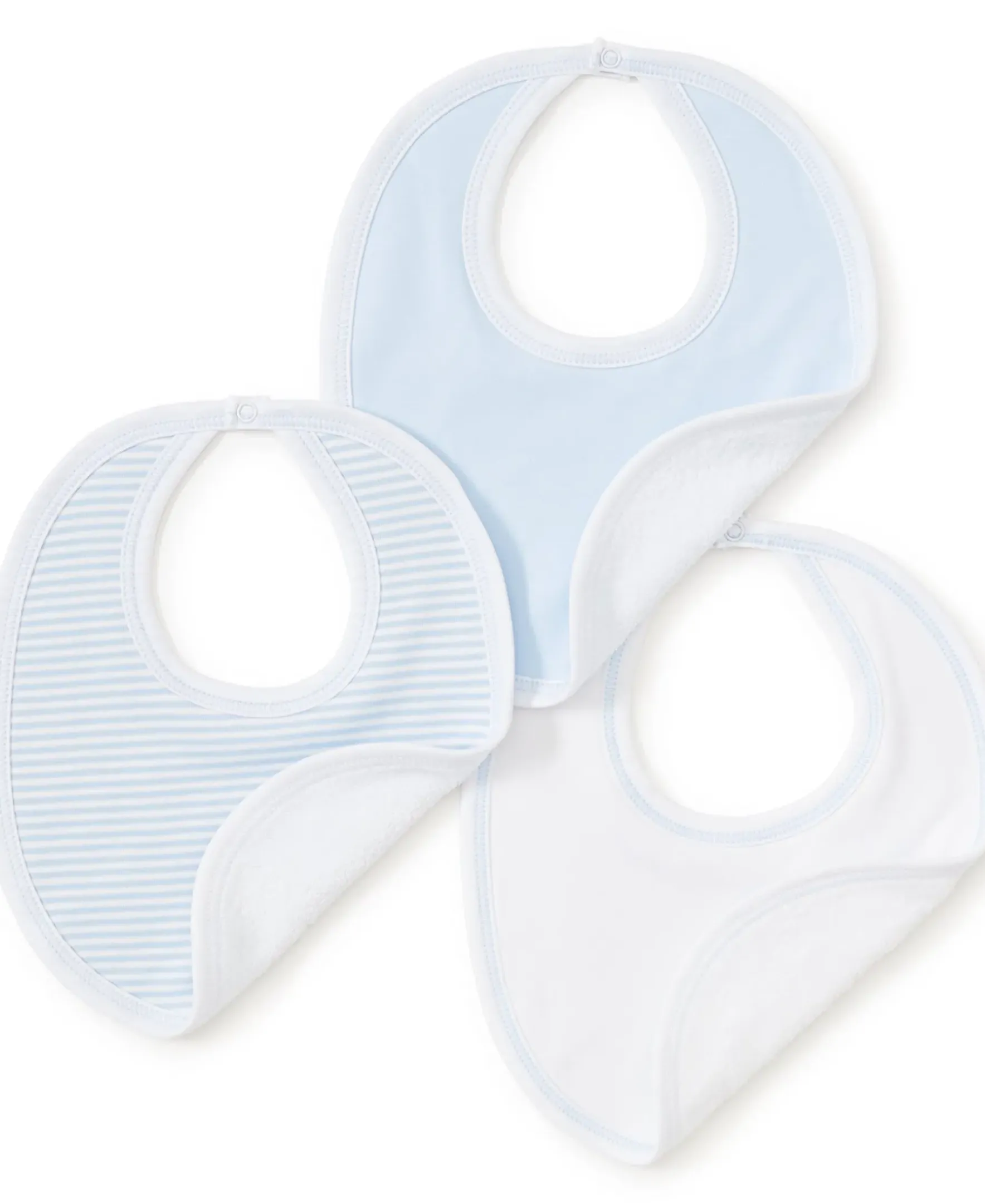 Kissy Kissy Blue Stripe 3 Pack Bib Set w/ Tulle Bag> Bibs|Multipacks + Sets