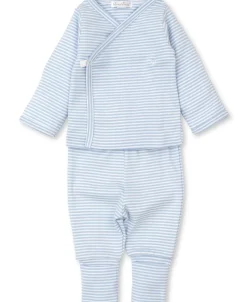 Kissy Kissy Classic Rib Blue Stripe Footed Pant Set> Classic Collections