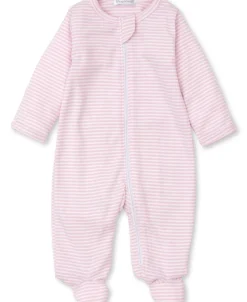 Kissy Kissy Classic Rib Stripe Zip Footie> Footies|Pajamas