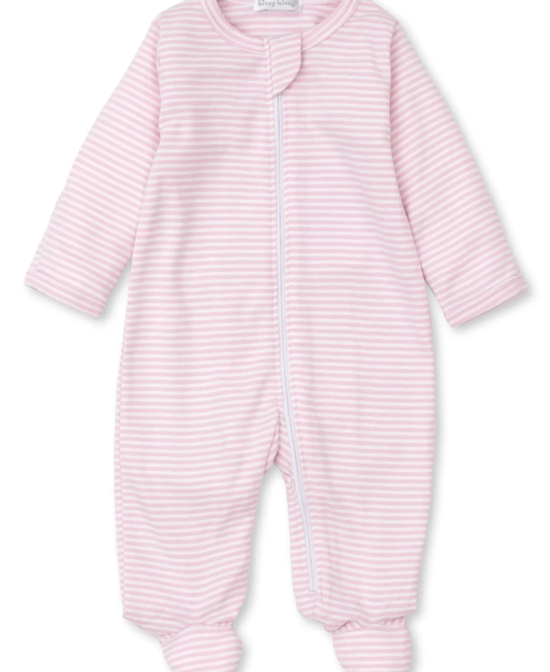 Kissy Kissy Classic Rib Stripe Zip Footie> Footies|Pajamas