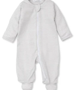 Kissy Kissy Classic Rib Stripe Zip Footie> Footies|Pajamas