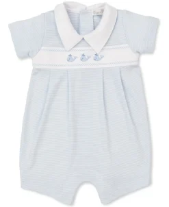 Kissy Kissy Classic Treasures SP25 Blue Stripe Short Playsuit> Playsuits|Rompers