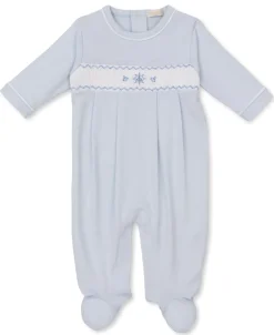 Kissy Kissy CLB Summer Medley 25 Blue Hand Smocked Footie> Footies|Smocking + Hand Embroidery