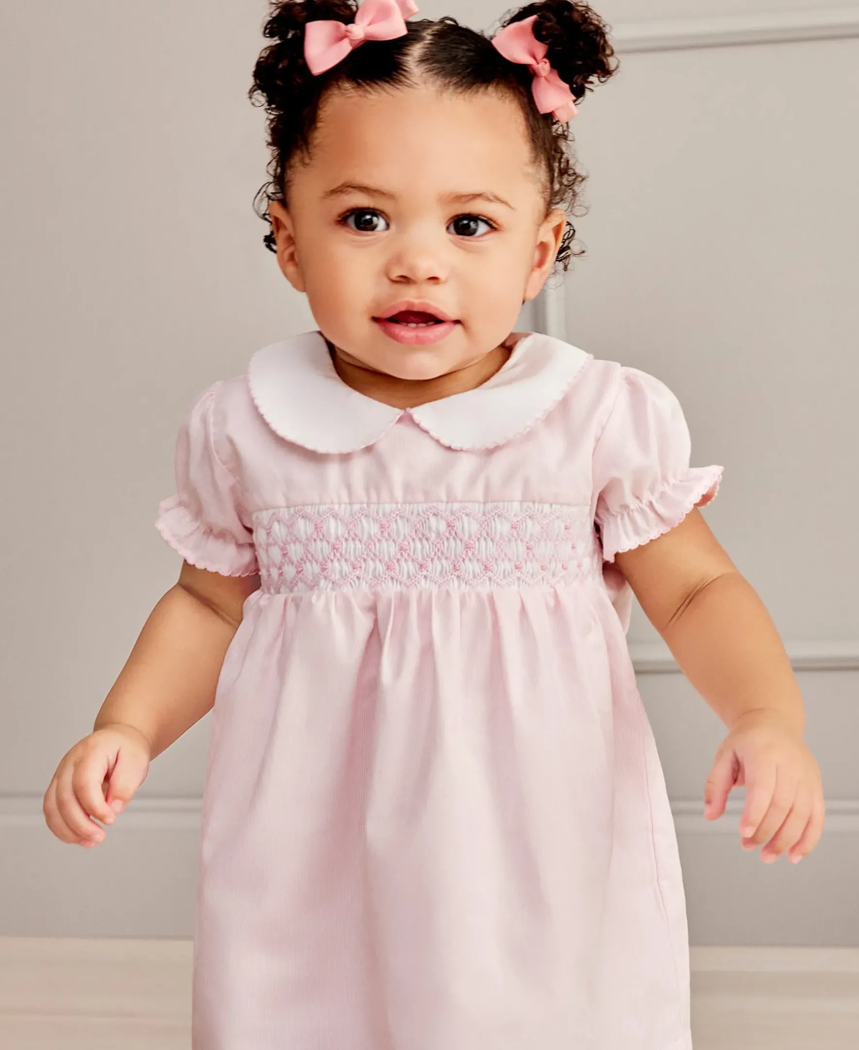 Kissy Kissy CLB Summer 25 Woven Hand Smocked Dress Set> Dresses + Bubbles|Smocking + Hand Embroidery