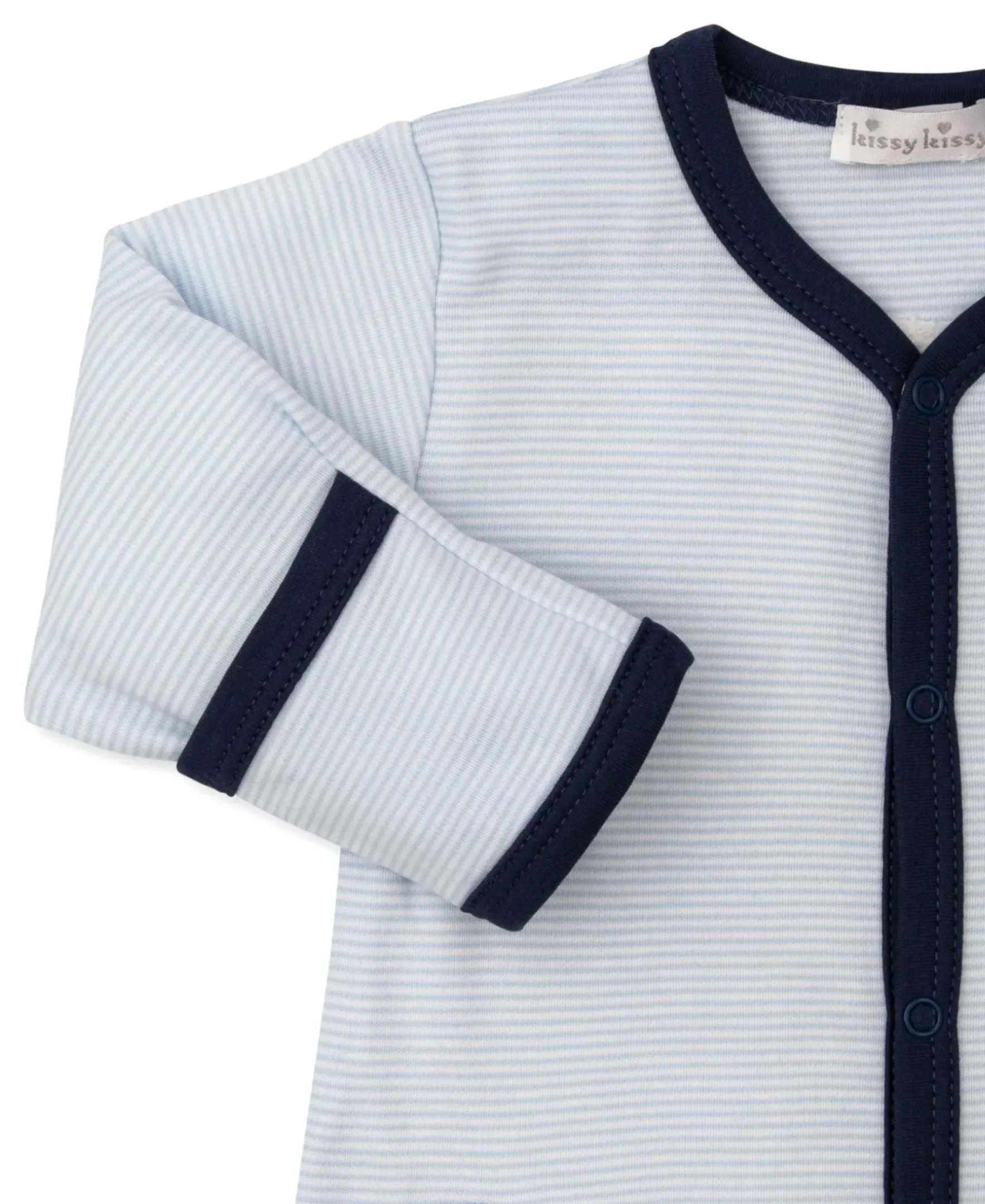 Kissy Kissy Construction Trucks Stripe Footie> Footies