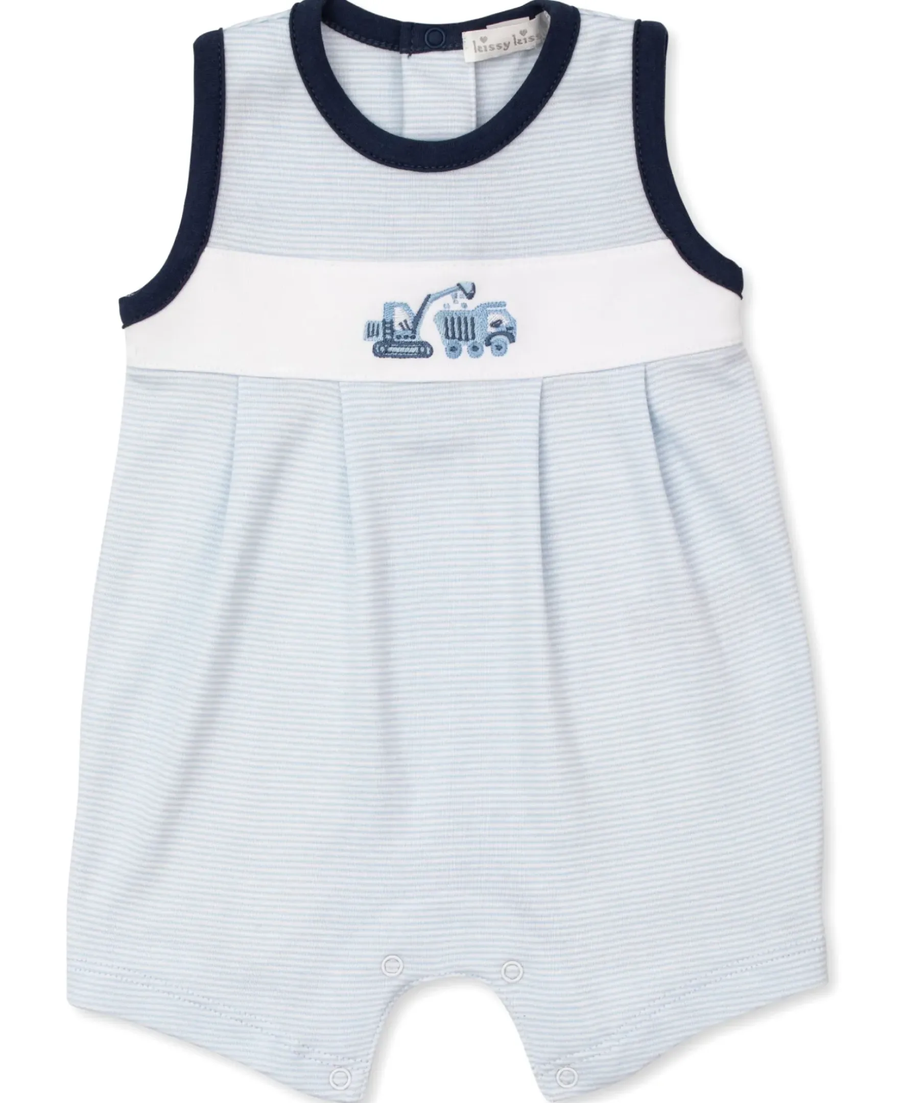 Kissy Kissy Construction Trucks Stripe Sleeveless Playsuit> Playsuits|Rompers