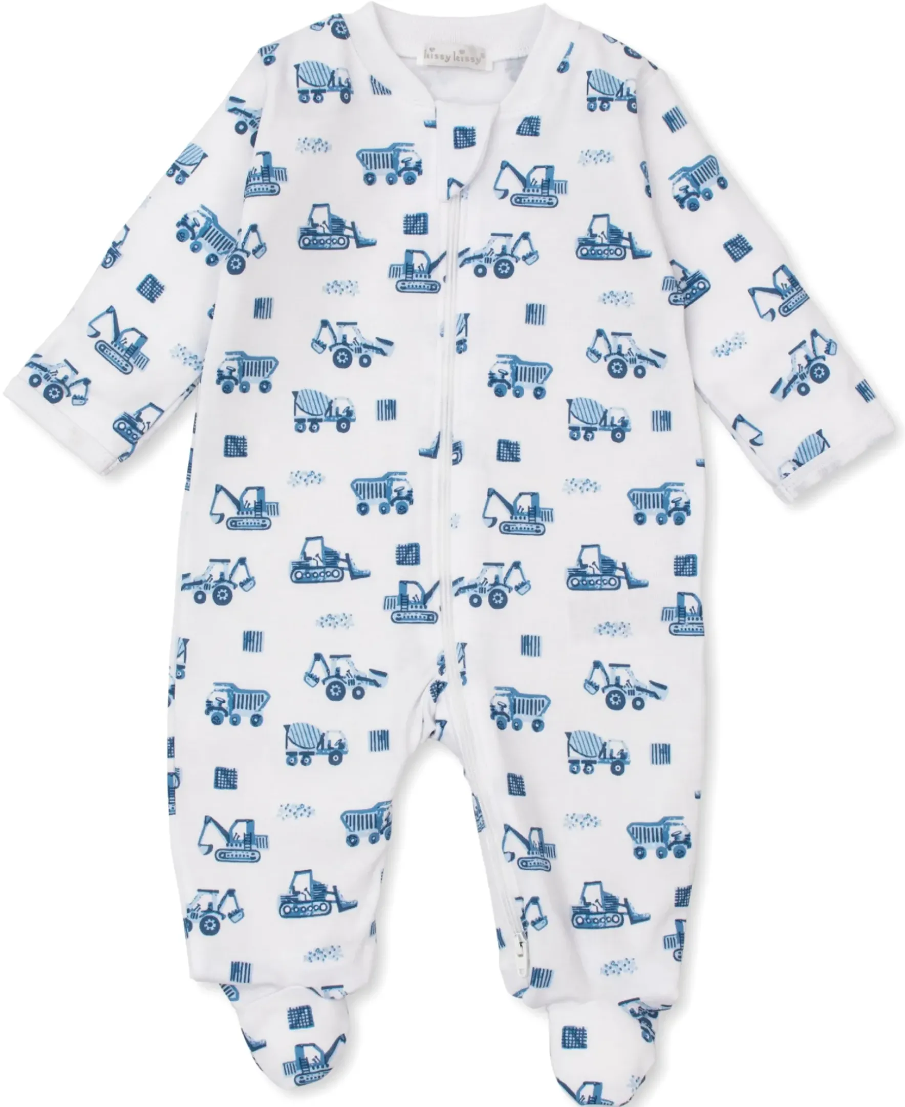 Kissy Kissy Construction Trucks Zip Footie> Footies|Pajamas