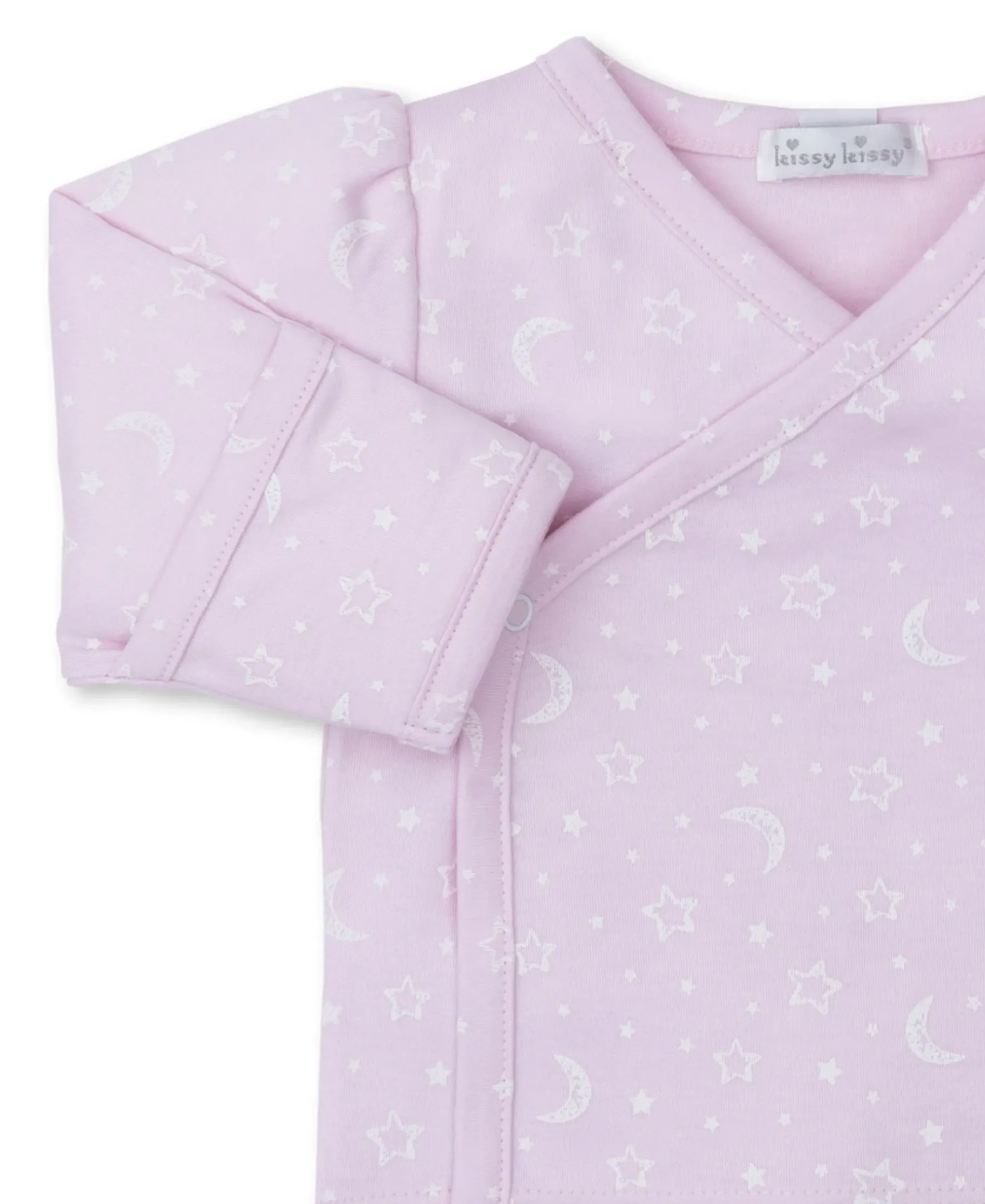 Kissy Kissy Crescent Moonlight Footed Pant Set> Smocking + Hand Embroidery