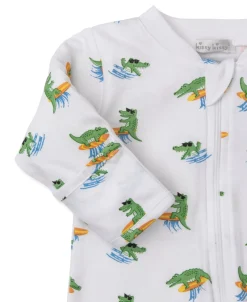 Kissy Kissy Crocodile Capers Zip Footie & Hat Set> Hats|Footies