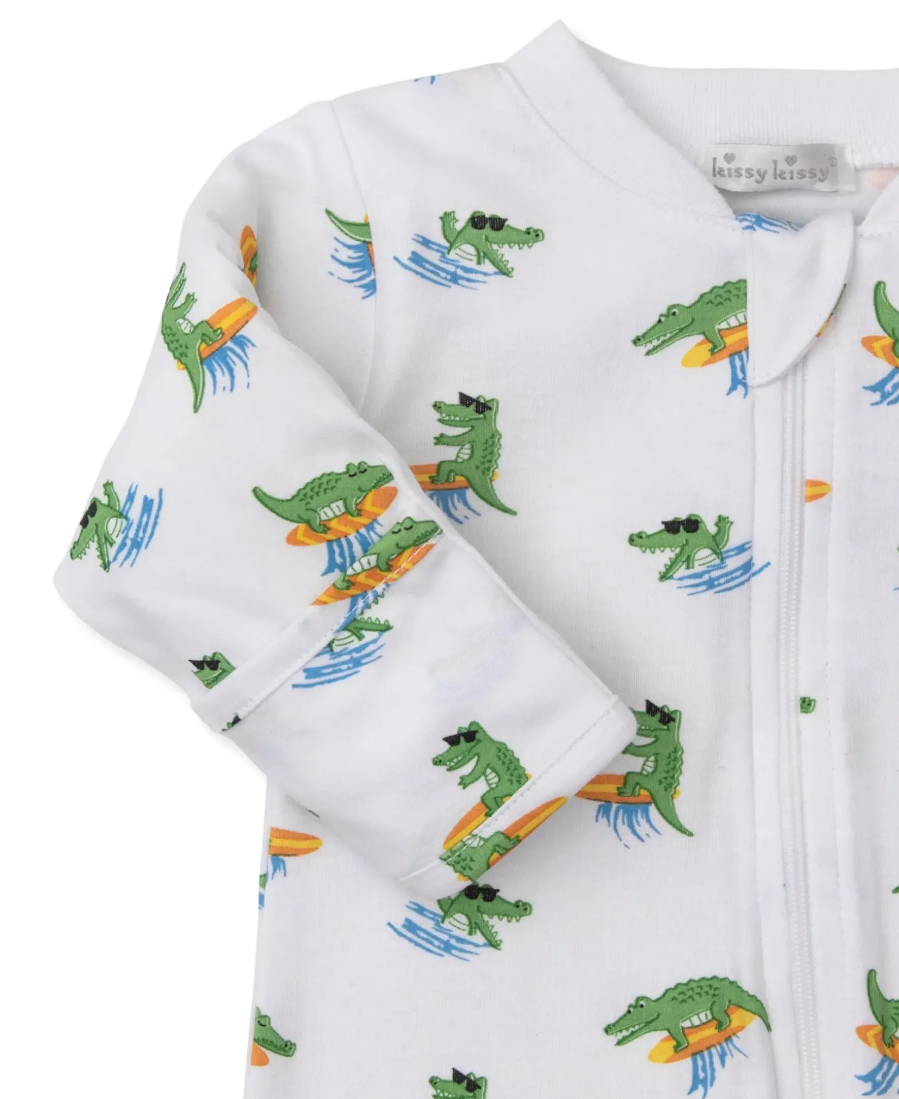 Kissy Kissy Crocodile Capers Zip Footie & Hat Set> Hats|Footies