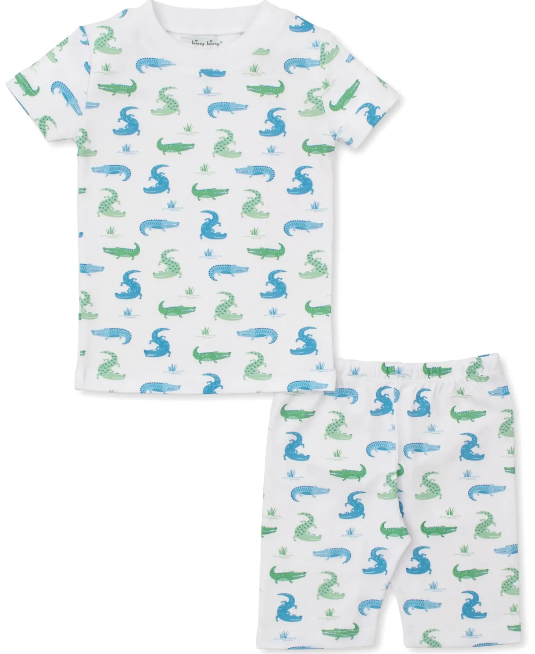 Kissy Kissy Cruising Crocodiles Toddler Short Pajama Set>Kids Pajamas|Pajamas