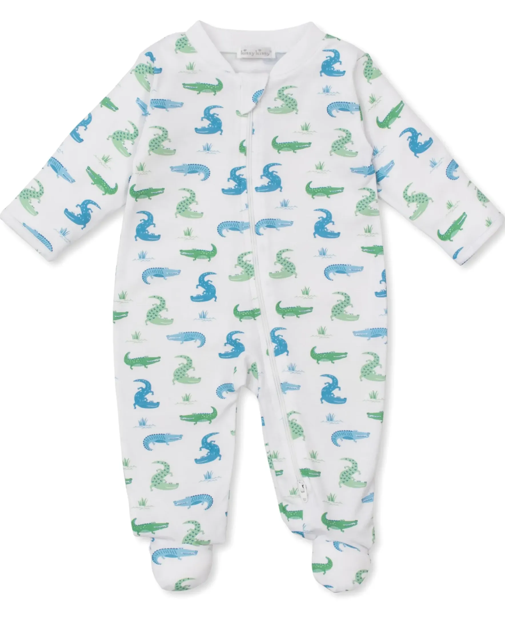 Kissy Kissy Cruising Crocodiles Zip Footie> Footies|Pajamas