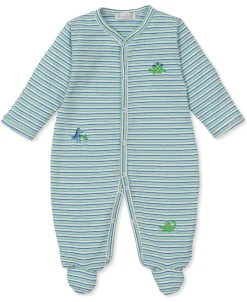 Kissy Kissy Dino District Stripe Footie> Footies