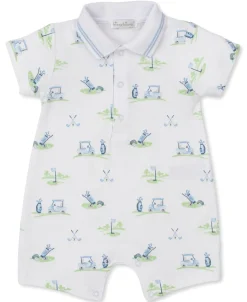Kissy Kissy Fairway Foursome Blue Short Playsuit> Playsuits|Rompers
