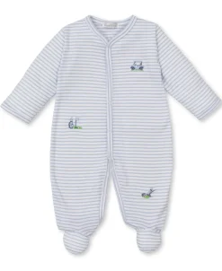 Kissy Kissy Fairway Foursome Blue Stripe Footie> Footies