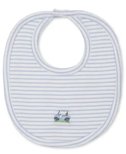 Kissy Kissy Fairway Foursome Blue Stripe Bib> Bibs
