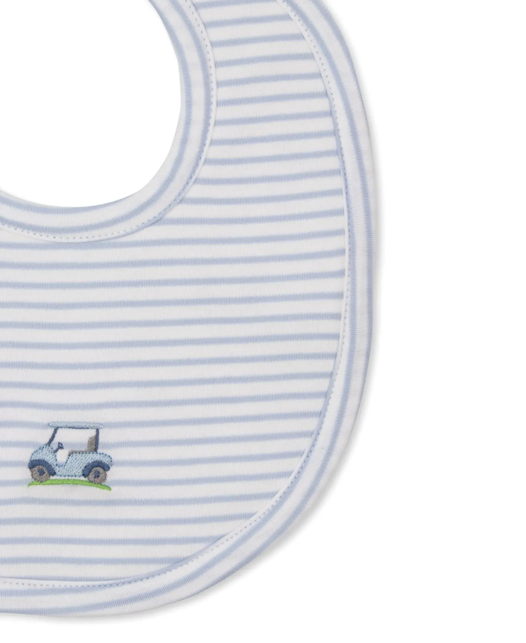 Kissy Kissy Fairway Foursome Blue Stripe Bib> Bibs