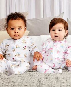 Kissy Kissy Flamingos Surfs Up Zip Footie> Footies|Pajamas