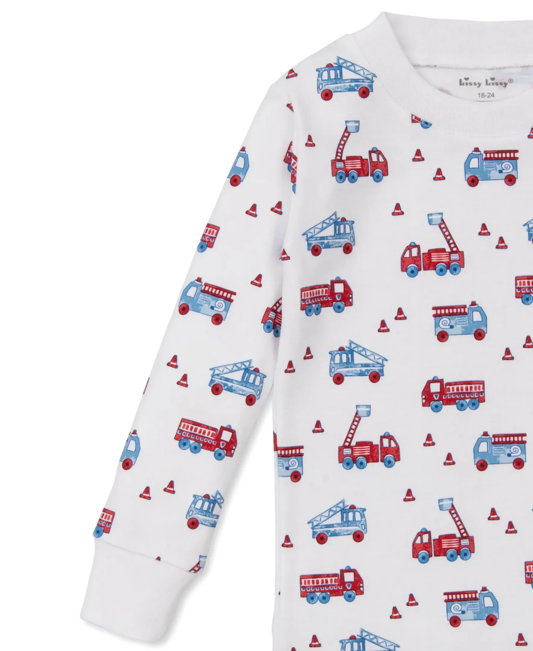 Kissy Kissy Flashing Firetrucks Toddler Pajama Set>Kids Pajamas|Pajamas