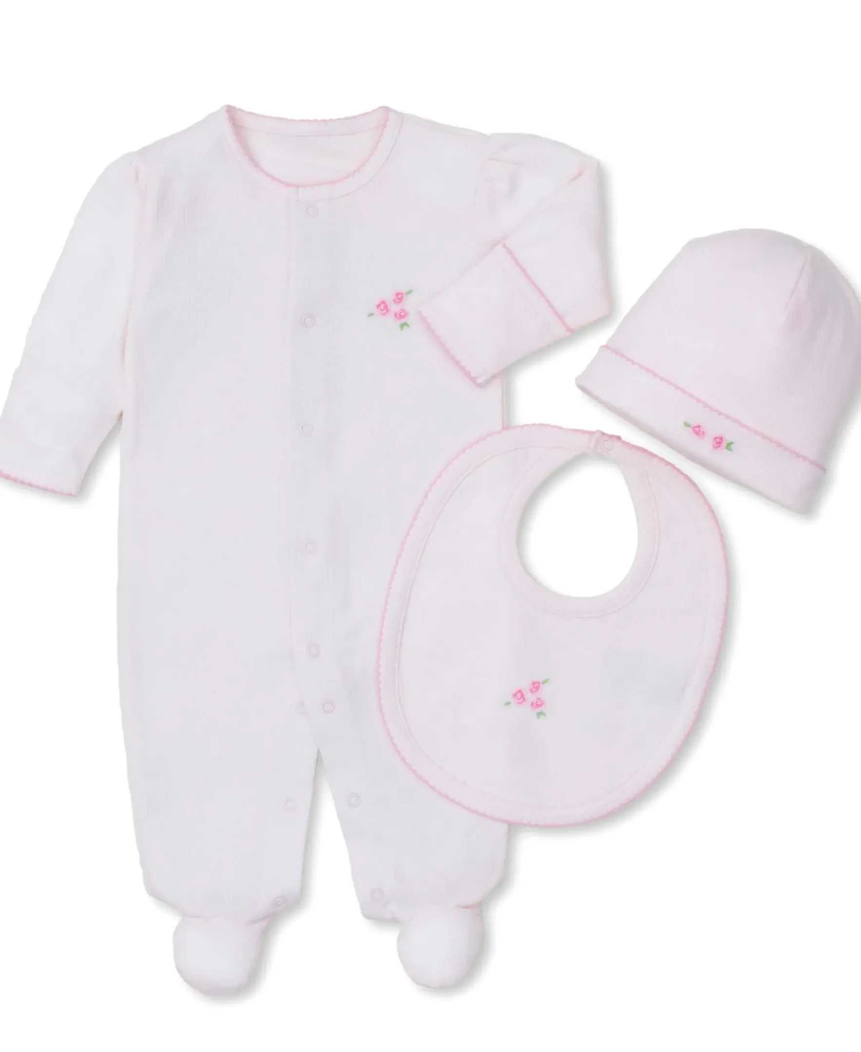 Kissy Kissy Footie, Hat, & Bib Pointelle Floral Gift Set> Hats|Bibs