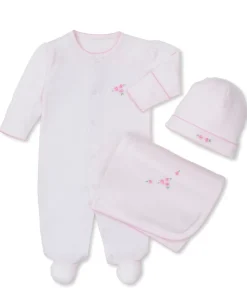 Kissy Kissy Footie, Hat, & Blanket Floral Pointelle Bundle Set> Hats|Blankets