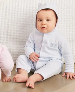 Kissy Kissy Forest Fun Blue Playsuit with Hood> Playsuits|Rompers