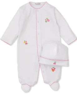 Kissy Kissy Fruit Fiesta White Footie & Hat Set> Hats|Footies