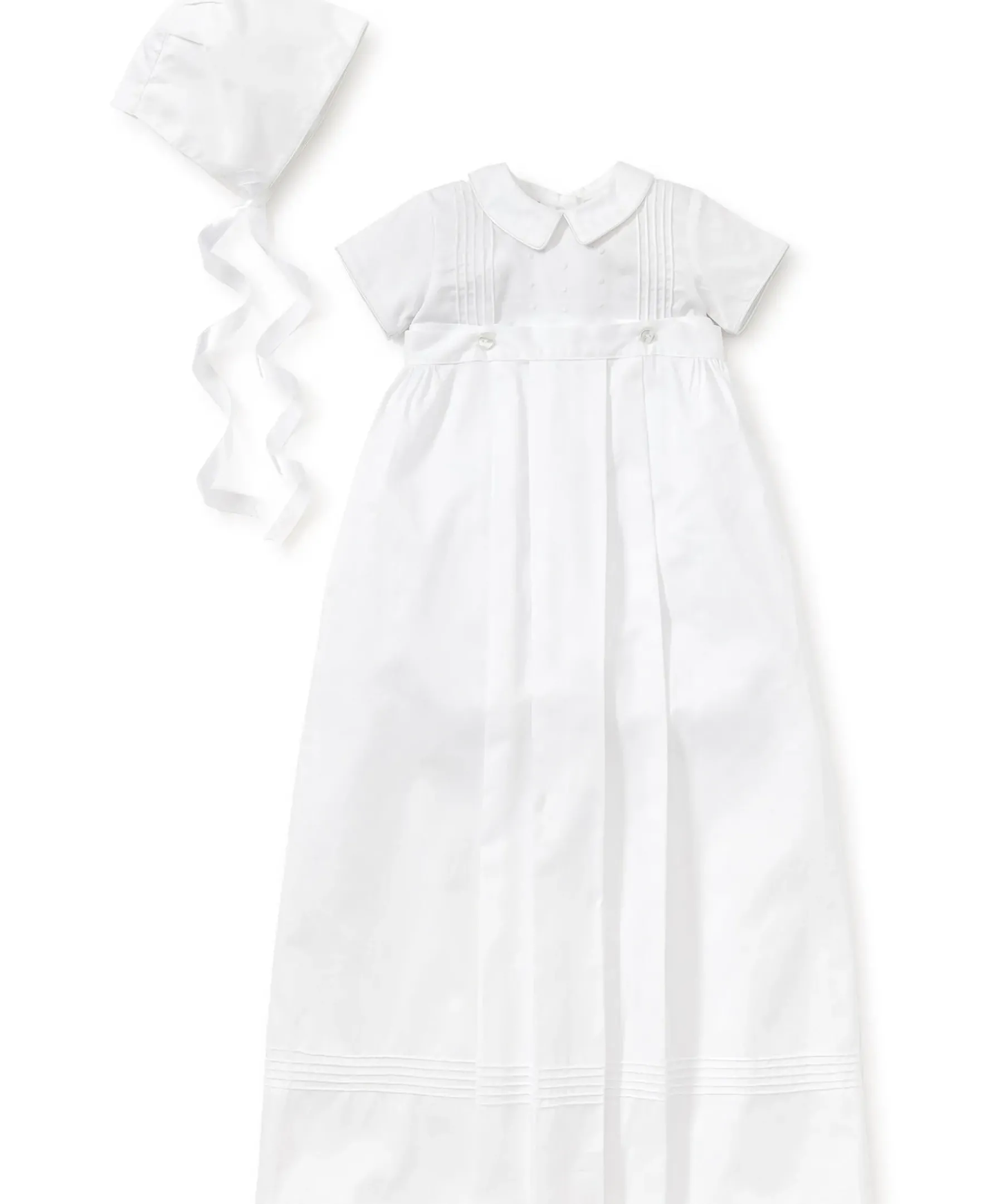 Kissy Kissy Graham Christening Convertible Gown & Hat Set> Hats|Convertible Gowns