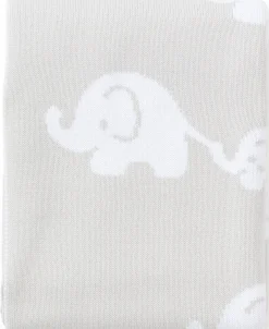 Kissy Kissy Gray Elephant Knit Novelty Blanket> Blankets|Classic Collections