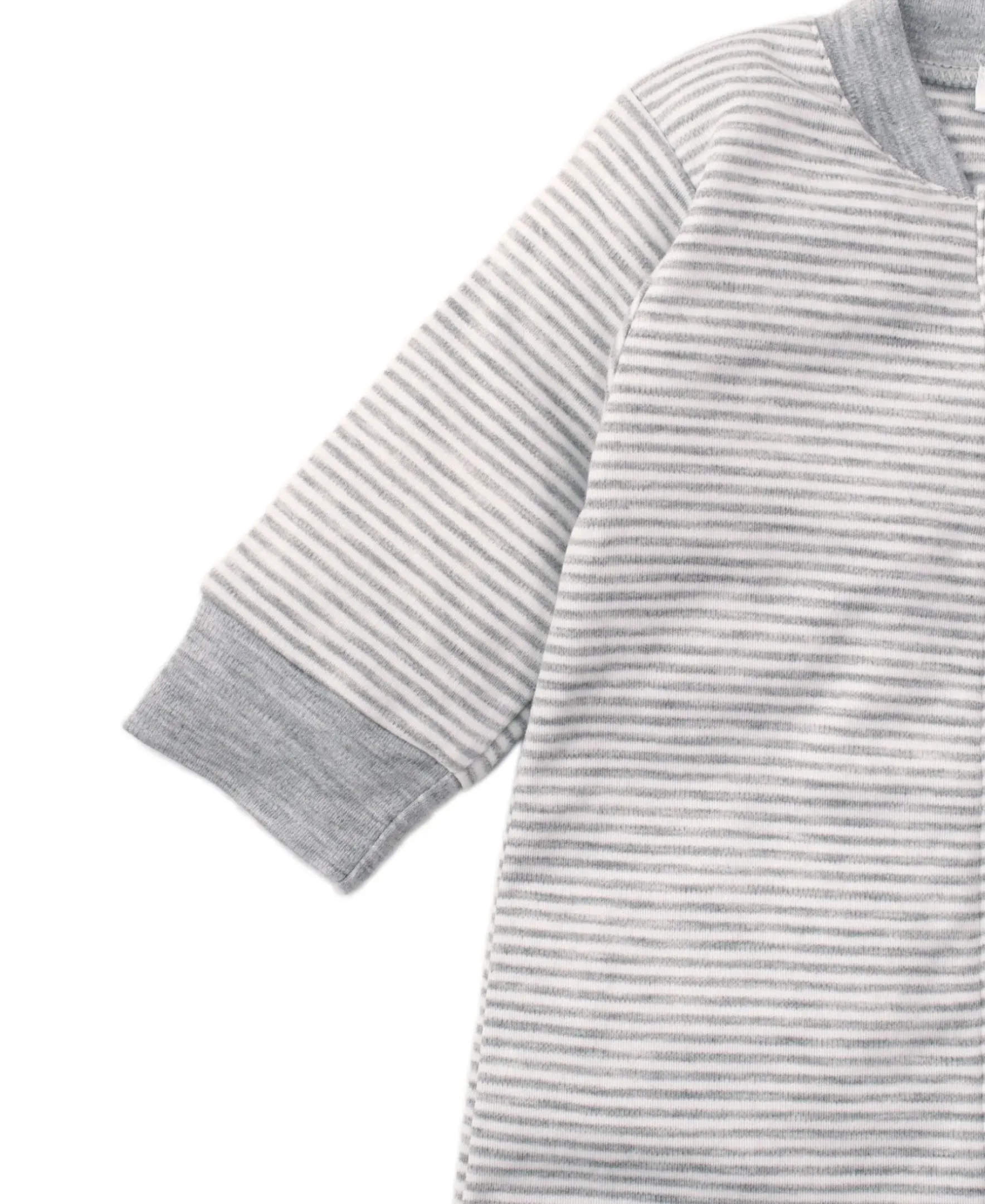 Kissy Kissy Gray Kissy Essentials Stripe Zip Footie> Footies|Pajamas