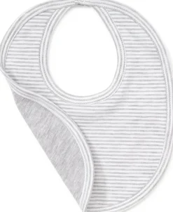 Kissy Kissy Gray Kissy Essentials Stripe Bib> Bibs|Classic Collections