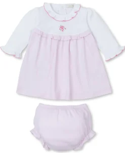 Kissy Kissy Hand Emb. SCE Roses and Blooms Dress Set> Dresses + Bubbles|Smocking + Hand Embroidery