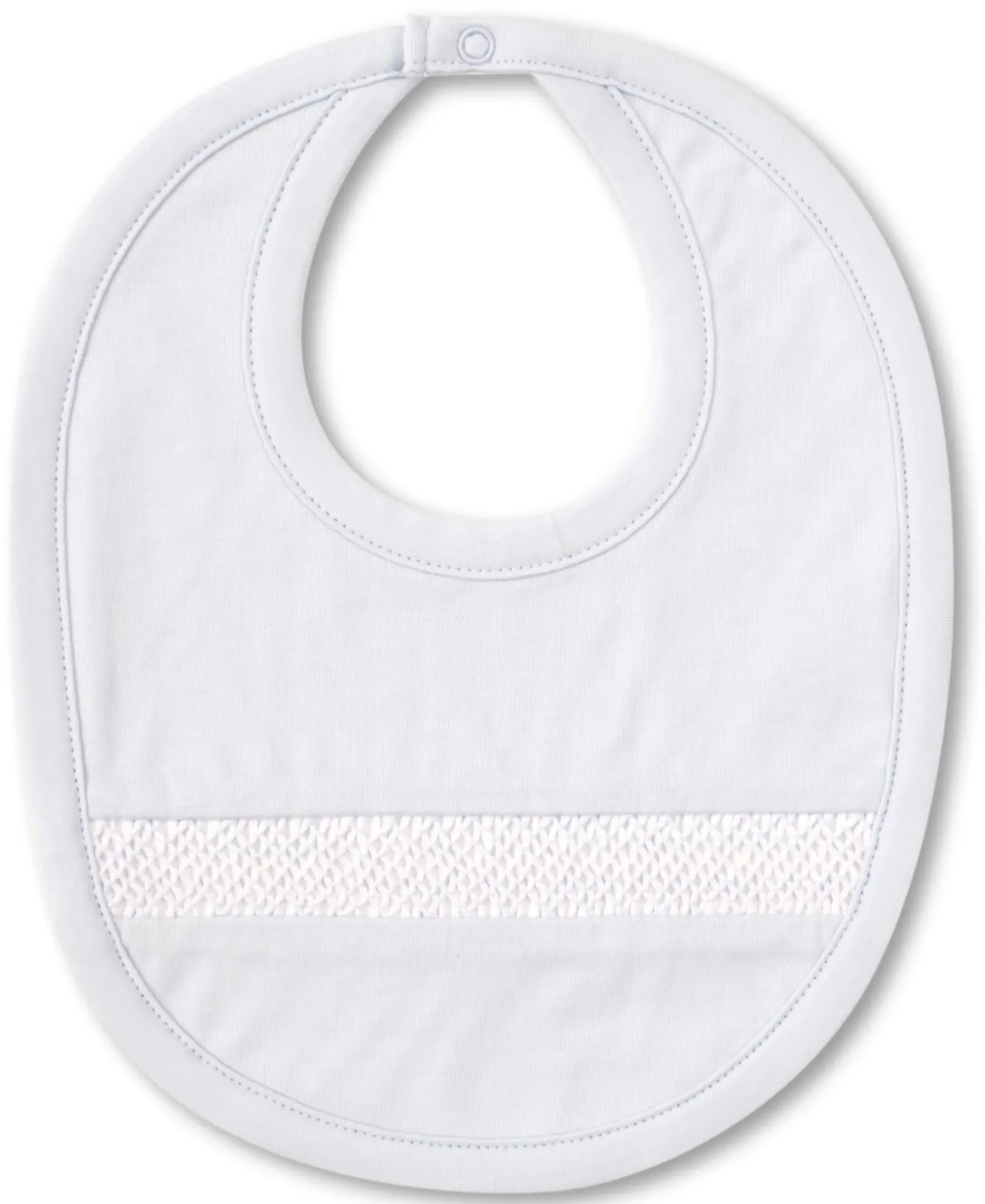 Kissy Kissy Hand Smocked CLB Charmed Blue Bib> Bibs|Smocking + Hand Embroidery