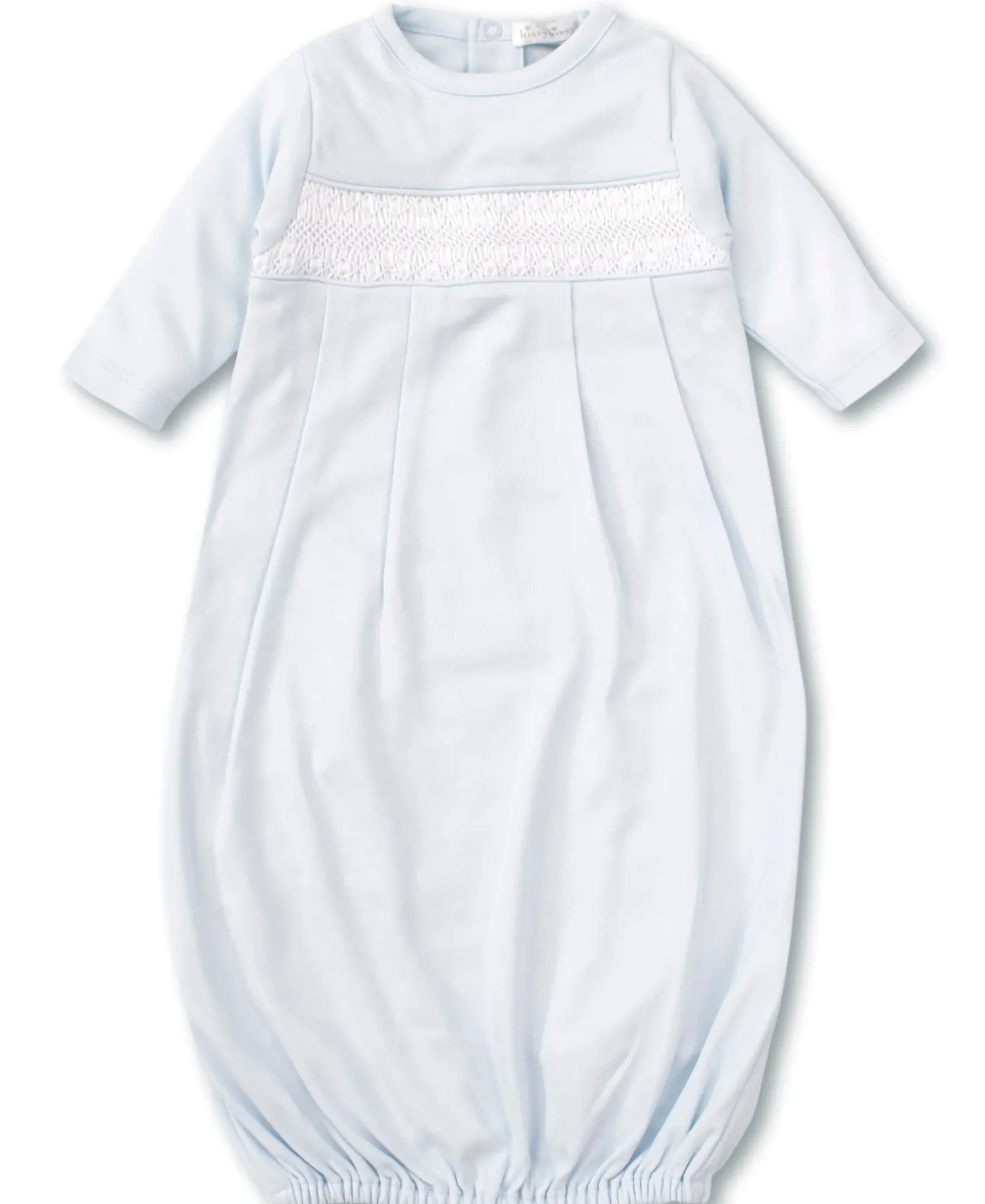 Kissy Kissy Hand Smocked CLB Charmed Blue Sack Gown> Smocking + Hand Embroidery|Classic Collections
