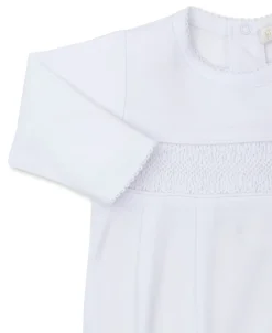 Kissy Kissy Hand Smocked CLB Charmed White Footie> Footies|Smocking + Hand Embroidery