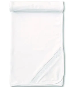 Kissy Kissy Hand Smocked CLB Charmed White/Blue Blanket> Blankets|Smocking + Hand Embroidery