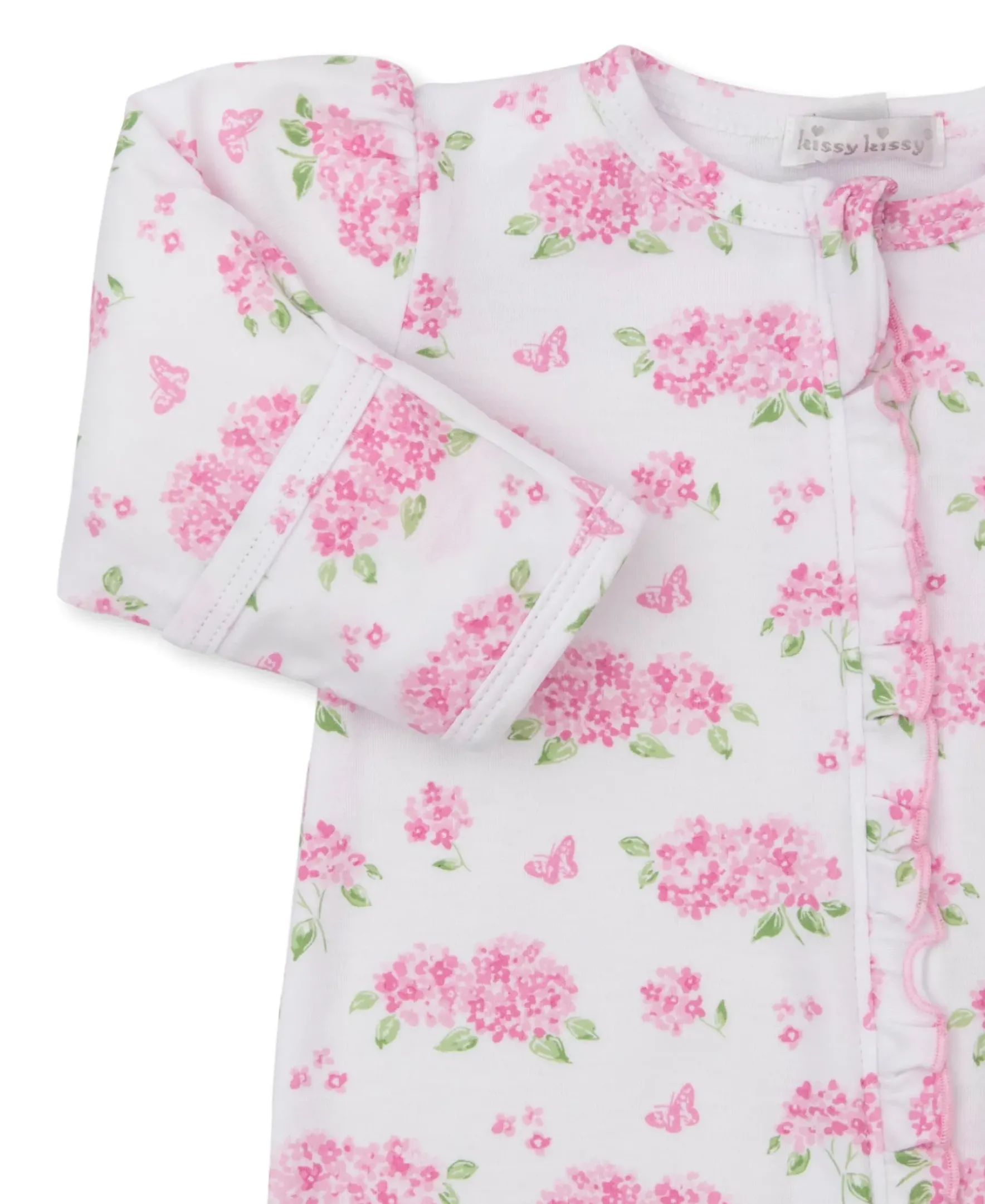 Kissy Kissy Heavenly Hydrangeas Zip Footie> Footies|Pajamas