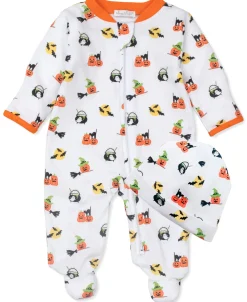 Kissy Kissy Hello Halloween Zip Footie & Hat Set> Hats|Footies